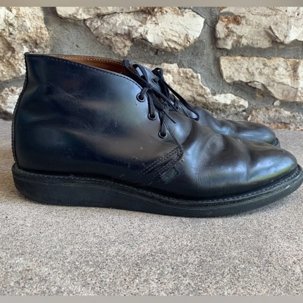 Vintage 1980s 1990s Men’s Red Wing Postman Chukka Boots Black 7 D 9196